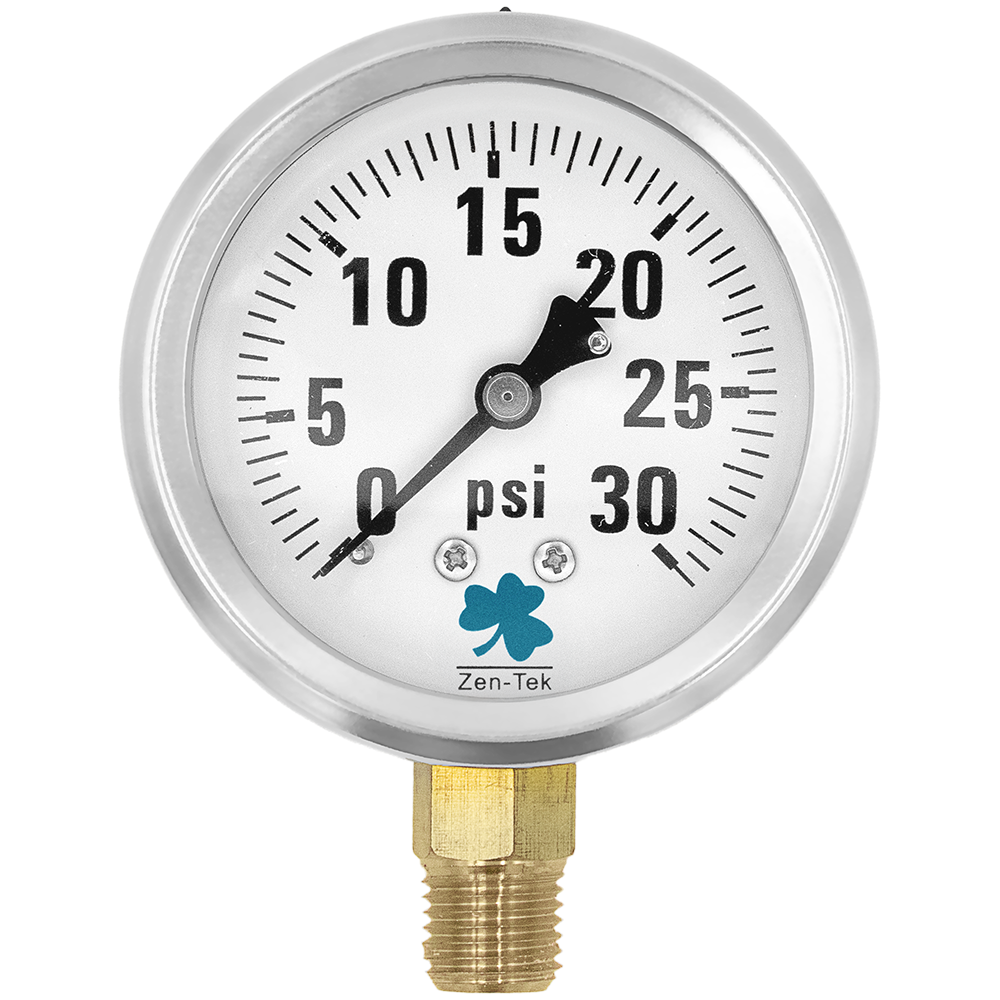 Zenport Zen-Tek Pressure Gauge LPG30 Liquid Glycerin Filled Pressure Gauge, 0-30 Psi (image for) Zenport Zen-Tek Pressure Gauge LPG30 Liquid Glycerin Filled Pressure Gauge, 0-30 Psi